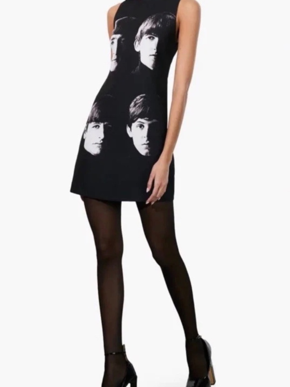 Alice + Olivia X Beatles Fab 4 Portrait Clyde Ltd Ed Shift Dress US 2 UK /AU 6 - Picture 2 of 11